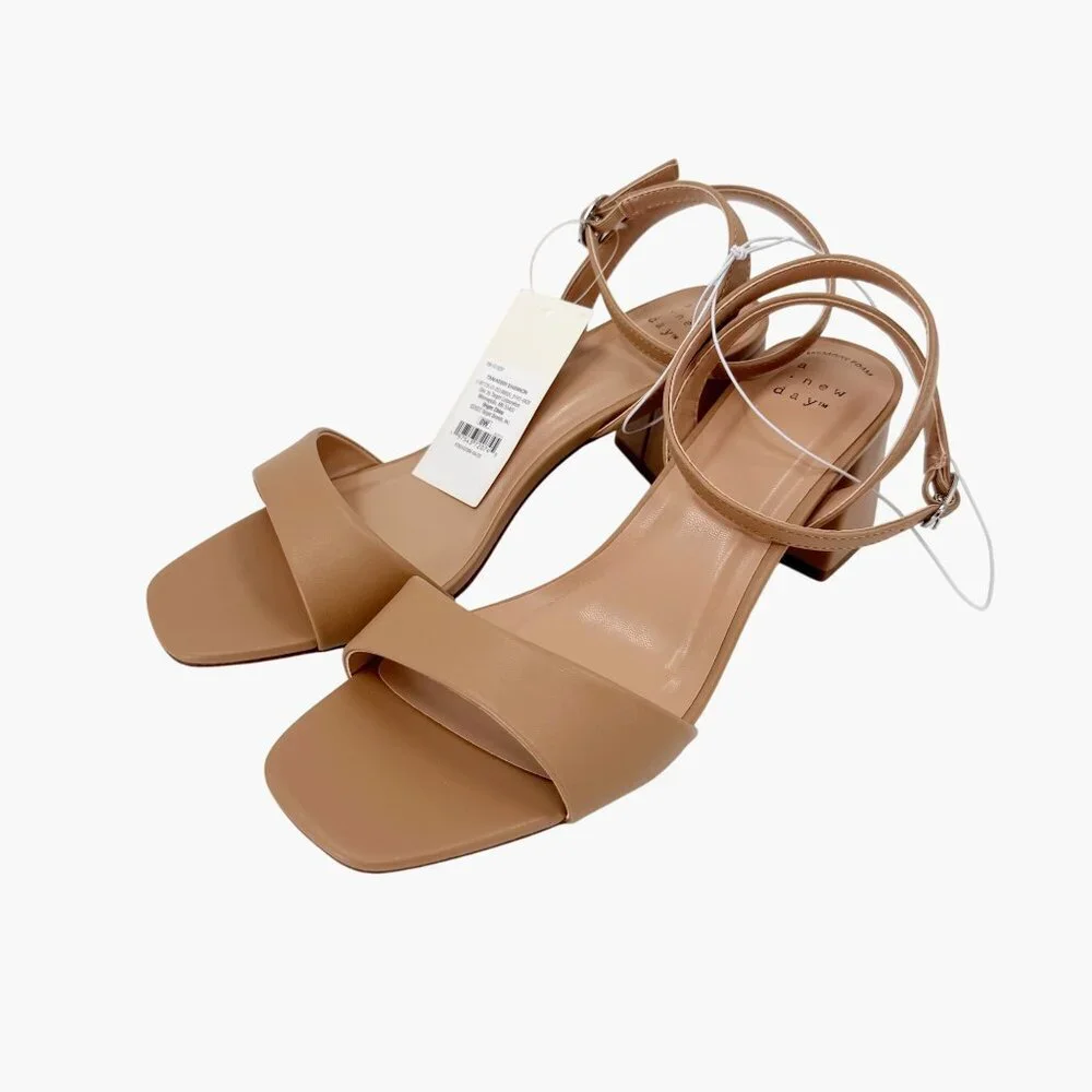 NEW A New Day Women's Shannon Heels - Tan - Size 8W